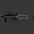 Futuristic Sci Fi Weapon With Metallic Structure And Red Detachable Component