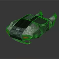 Futuristic Sports Car With Angular Design And Metallic Silver Exterior