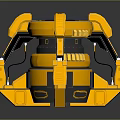 Yellow Black Mechanical Device With Futuristic Sci Fi Design And Complex Robotic Structure 3d model