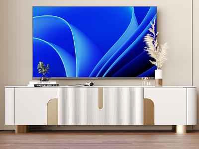 Cream wind TV cabinet TV model