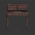 Elegant Red Wooden Stool With Drawers And Green Mat Vintage Design For Home