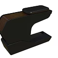 Modern Black Stapler With Wooden Texture And Sleek Top Press Design