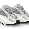 Gray And White Modern Casual Sneakers With Black Sole And Streamlined Design For Everyday Wear