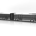 Modern Articulated Bus Featuring Black White Exterior Large Windows And Sleek Design