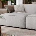 Modern Living Room Interior With Light Gray Sofa And Floor Lamp And Decorative Painting
