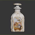 Artistic Ceramic Bottle Sculpture With Intricate Gold Accents And Hand Painted Colorful Patterns