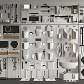 Various Styles of Toilets and Bathroom Fixtures with Sinks Bathtubs and Accessories