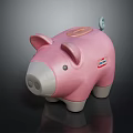 Sweet Pink Pig Shaped Piggy Bank With Gray Hooves And Pink Snout