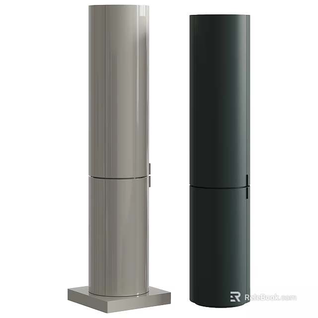 Modern Minimalist Chest Of Drawers With Light And Dark Grey Two Tone Design 3d model 