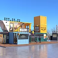Modern Colorful Multi Container Commercial Building With Outdoor Platform And Open Space