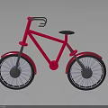 Red Bicycle With Black Seat And Stylish Wheels On Dark Background With Reflection