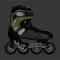 Stylish Black And Green Inline Skates With Comfortable Straps And Durable Wheels 3d model