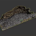 Natural Layered Stone And Wood Structure With Rustic Texture And Detailed Organic Formation