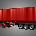 Powerful Red Container Truck For Efficient Cargo Transportation With Spacious Trailer And Modern Design