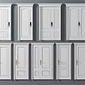 White Maternal And Child Doors Interior Design With Different Panel Styles 3d model