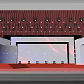 Professional Commercial Stage Equipment With LED Display Screens And Lighting System Setup 3d model