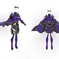 Purple Fantasy Outfit With Cape And Decorative Shoulder Design Details