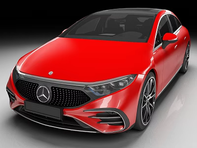Red Mercedes Benz Car Exterior Design With Stylish Front Grille And Sleek Wheels 3d model