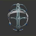 Blue Transparent Tactical Helmet With White Straps For Military Combat Gear