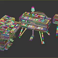 Lego Bricks Built Electronic Music Equipment With Keyboard Synthesizer Speaker And Lamp
