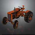 Vintage Red Tractor Classic Farm Equipment With Large Wheels And Retro Design