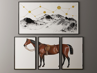 Modern Animal Painting Hanging Painting 3d model