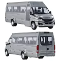 Silver Large Passenger Van With Multiple Windows And Modern Exterior Design 3d model
