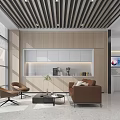 Modern Break Room Interior With White Desk Chairs And Large Window View