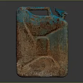 Vintage Rusted Blue Jerry Can With Weathered Metal Surface And Rust Spots
