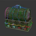 Industrial Machinery Equipment With Rustic Metal Cylinder Pipes And Control Panel