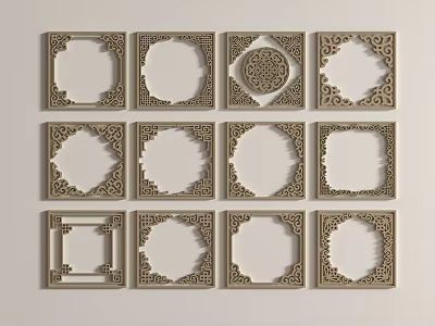 Chinese carved component 3d model