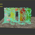 Orange Wall Structure With Climbing Vines Window Doorway And Stone Slab Floor