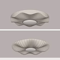Elegant White Petal Shaped Ceiling Light With Circular Central Glow 3d model