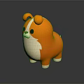 Cute Orange And White Cartoon Character With Round Ears Adorable Creature