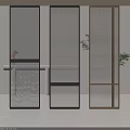 Modern Glass Room Dividers with Textured Panels and Metal Frames for Interior Design