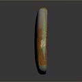 Natural Polished Stone With Green Orange And White Smooth Color Patterns