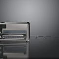 Sleek Modern Electric Toaster With Stainless Steel Body Black Accents And Control Panel