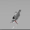 Weapon Military Ship Model With Silver Body Red Bottom Multiple Compartments And Top Structures