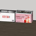 Two White And Pink Freezers With Storage Compartments For Ice Drinks And Ice Cream