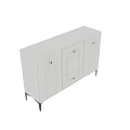 Minimalist Light Color Console Cabinet And Side Cabinet With Black Legs For Home Entryway Storage