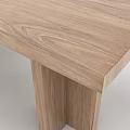 Long Modern Wooden Dining Table With Sturdy Legs And Natural Wood Grain