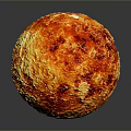 Colorful Red Yellow Textured Sphere On Dark Background With Glossy Reflection