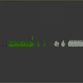Cartoon Scene Featuring Green Trees Bushes And Plants In Different Shapes