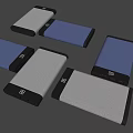 Power Bank Silver Black Metal Design Digital Display Screen Multiple USB Ports Portable Charger