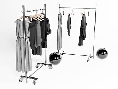 Modern Clothes Clothing Skirt Hanger Shirt Jacket Coat Rack Mobile Hanger Side Hanger model