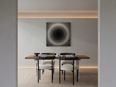 Dining table and chair combination model