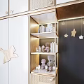 Modern Kids Wardrobe With Open Shelves Star Decor And Balloon Ornaments