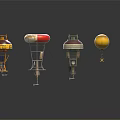 Diverse Equipment Models Featuring Unique Structural Designs And Colorful Details