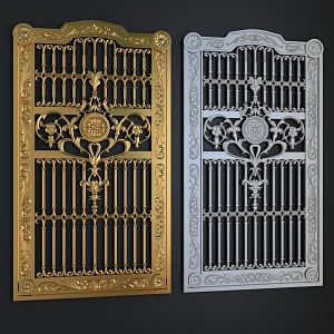 European-style carved gate 3d model