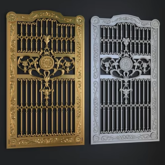 European-style carved gate 3d model